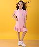 Anthrilo Frill Sleeves Icecream Printed Dress - Pink