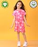 Anthrilo 100% Organic Cotton Half Sleeves Hearts Printed Dress - Pink