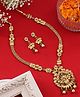 Mansiyaorange Antique Gold Peacock Design Multi Kempu Stone Long Jewellery Sets For Women