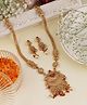 Mansiyaorange Antique Gold Floral Design Red Kempu Stone Long Jewellery Sets For Women