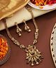 Mansiyaorange Antique Gold Floral Design Multi Kempu Stone Long Jewellery Sets For Women