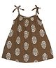 Young Birds Sleeveless Floral Printed Tank Dress - Brown