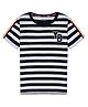 Young Birds Half Sleeves Striped Tee - Navy Blue