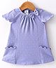 Child World Interlock Cap Sleeves Frock with Polka Dots Print - Mauve