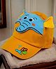 Baby Moo  Elephant Detailed  Cap - Turquoise Blue & Orange-  Diameter 53 Cms