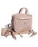 THE LITTLE LOOKERS Premium Quilted Baby Diaper Bag Waterproof Diaper Bag/Backpack for Mothers/Mom Perfect for Maternity Bag for Travel and Outdoor (Peach)