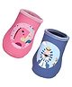 THE LITTLE LOOKERS Cute Animated Patterned Soft Stretchable Baby Feeding Bottle Cover for 125ml, 150ml to 240ml (Pink & Blue, Pack of 2)