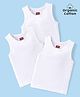Babyhug 100% Cotton Knit Sleeveless Solid Color Sando Pack of 3 - White