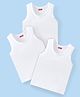 Babyhug 100% Cotton Knit Sleeveless Sando Pack of 3 - White