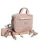 THE LITTLE LOOKERS Premium Quilted Baby Diaper Bag Waterproof Diaper Bag/Backpack for Mothers/Mom Perfect for Maternity Bag for Travel and Outdoor (Peach)