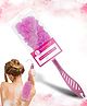 Majestique Back Scrubber for Shower, Long Handle for Body Brush, Soft Nylon Mesh Sponge for Shower - Multicolor