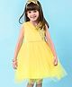 Babyhug Woven Sleeveless  Fit and Flare Pleated Party Frock With Sequined Detailing- Yellow