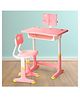 BAYBEE 2 in 1 Multi-Purpose Study Table for Kids, Writing & Block Fixing Double Side Table for Kids with Adjustable Height | Homework Study Table for Children (Pink)