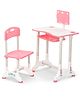 BAYBEE Study Table for Kids Functional Desk & Chair Set,Height Adjustable Children School Study Table with,Book Holder Slot & Drawers, Reading & Writing Tables for Kids (Pink)