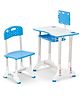 BAYBEE Study Table for Kids Functional Desk & Chair Set,Height Adjustable Children School Study Table with,Book Holder Slot & Drawers, Reading & Writing Tables for Kids (Blue)