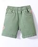 Little Kangaroos 100% Cotton Woven Solid Shorts - Olive Green