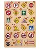 PLUSPOINT Traffic Signs Wooden Puzzle Young Minds With Traffic Signs Puzzle For Kids Educational Puzzle Fun Puzzle Set Teaching Traffic Safety - 23 Pieces