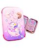 PLUSPOINT 3D Unicorn Pencil case Large Capacity Premium Stylish EVA Case Embossed Compass, School Supply Organizer for Students, Stationery Box,  (Big Unicorn-Pink)