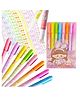 PLUSPOINT 8PCS Curve Highlighter Pen Set Dual Tip With 8 Colors Shapes Flownwing Markers Aesthetic Colors for Card-decorating Coloring Book Writing Drawing Scrapbook