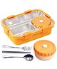PLUSPOINT Bento Lunch Box Insulated Air Tight Portable Lunch Box with Utensils, Stainless Steel Lunch Box with Containers, Leak Proof Bento Box (ORANGE)