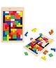 PLUSPOINT Brain Teasers Wooden Puzzles Pack of 2 Brain Toy Russian Tangram Colorful Jigsaw Game Wood Puzzles Montessori Intelligence STEM Educational Gift for Baby Toddlers Kids Age 3+ Years (40 Pieces Each)