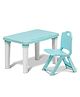 Happy Bear Study table and folding chair set for kids , 2 to 6 years, Height Adjustable Study table for kids - Blue