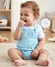 Babyoye 100% Cotton with Eco Jiva Finish Lion Printed Dungaree with Half Sleeves T-Shirt - Blue