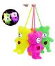 Sanjary Teddy Bear Shape Led Flashing Light Puffer Ball Toy Soft Squishy Stress Relief Squeezable Ball Toys for Kids Set of 2 Pcs  -Color & Design May Vary