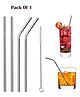 Mihar Stainless Steel Straws with Cleaning Brush - Silver