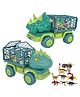 BitFeex Dino carring Transport Triceratops Toys with Dino Figures Dinosaur Eggs Dinosaur Gifts Play Set -Multicolor