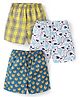 Babyhug Cotton Poplin Boxers Checked & Animal Print Pack of 3 - Multicolour