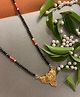Digital Dress Room Maharashtrian Style Long Mangalsutra Designs Gold Pendant Simple Red And Black Beads Chain (33 Inches)