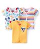 Babyhug Disney  Cotton Half Sleeves Jhablas With Mickey Mouse Print Pack of 3 - Multicolour