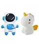Ji and Ja Unicorn and Sapce Shape Cute Mini Eraser and Sharpener Set for Kids Boys Girls Birthday Return Gift Stationery Set - Pack of 2 (Unicorn and Sapce)