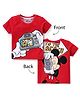 Babyhug Disney Cotton Half Sleeves T-Shirt With Front and Back Mickey Mouse Graphics - Red