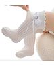 Flaunt Chic Cotton Bow Detailed Socks - White