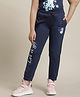 Kidsville Disney Frozen Featuring Elsa Printed Cotton Joggers  - Navy Blue