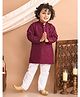 Superminis Full Sleeves Sequin Embellished Kurta With Pyjama - Wine