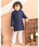 Superminis Full Sleeves Sequin Embellished Kurta With Pyjama - Navy Blue