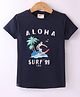 Lazy Bones Sinker Sleeveless T-Shirt Aloha Print - Navy