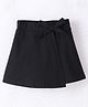 CrayonFlakes Solid & Bow Detailed Flapped Skort - Black