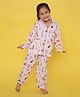 Knitting Doodles Pure Cotton Woven Full Sleeves Make Up Printed  Night Suit - White