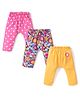 Babyhug Cotton Knit Full Length Diaper Leggings with Polka Dots & Floral Print Pack of 3 - Multicolour