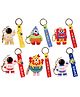 Toyshine 6 Pc Cute keychain Kawaii Cartoon Keychains with Holder Accessories, Backpack Car Key Chain for Boy Girl Model D