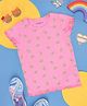 Pantaloons Junior Half Sleeves Butterfly Printed Tee - Pink