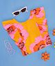 Pantaloons Junior Frill Sleeves Floral Printed Top - Orange