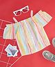 Pantaloons Junior Cold Shoulder Stripped Top - Multi Colour