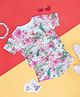 Pantaloons Junior Cotton Knit Half Sleeves Floral Printed Shorts Set  -   Island Paradise Blue