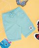 Pantaloons Junior Summer Vibe Text Printed Shorts - Eggshell Blue
