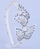 CHOKO Pearl & Beads Embellished Butterfly Detailed Hair Band - Silver White & Grey